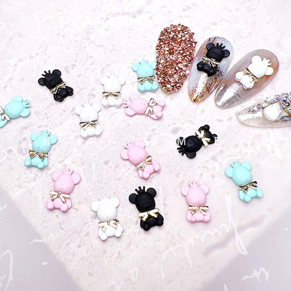 Resin Manicure Cartoon Nail Jewelry Bear Nail Decoration Nail Art Ornaments 3D Nail Art Charms