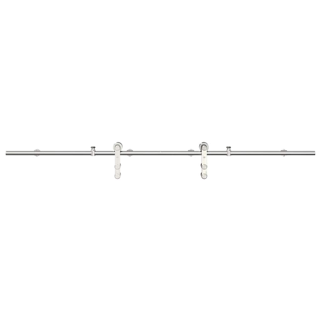 Vidaxl System Do Mocowania Drzwi Przesuwnych, 200 Cm, Stal, Srebrny