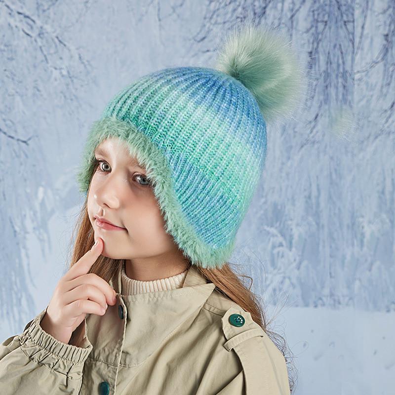 Children Knit Hat With Earmuff Protection For Winter Outdoor Warmth And Style