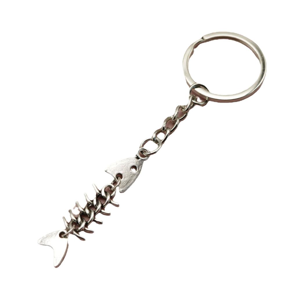 Minimalist Fishbone Keychain Pendant
