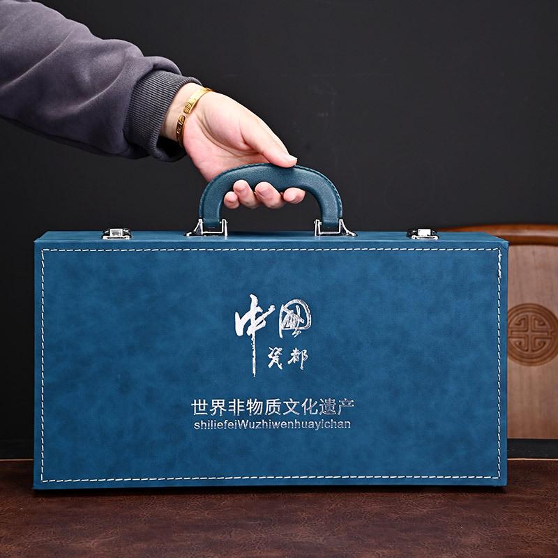 Весь набор чайник с глазурью хамелеон, расписанный кистью, подарочный набор для Кунг-фу, подарочная коробка Тяньму, чайный сервиз, большой набор чайных чашек, бизнес