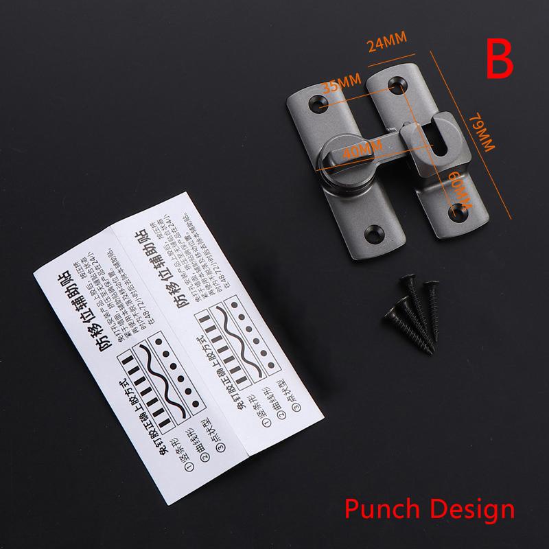 Punch-Free Hasp Latch Door Lock Black Cabinet Locks Kids Safety Lock Barn Door Sliding Door Anti-Pried Hook Lock Hardware