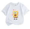 Cute Loving Heart Cartoon Sponge Print Kids T Shirt 100% Cot