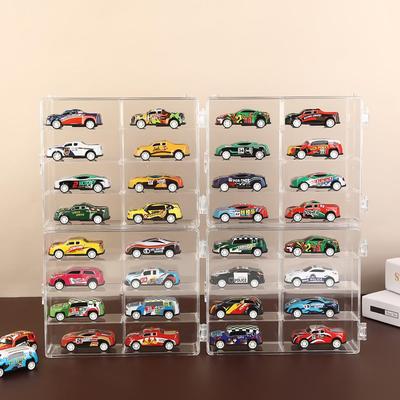 Настенный ящик для хранения машинок Hot Wheels: Без сверления, Стойка для демонстрации маленьких моделей автомобилей, Прозрачный органайзер для детских игрушек