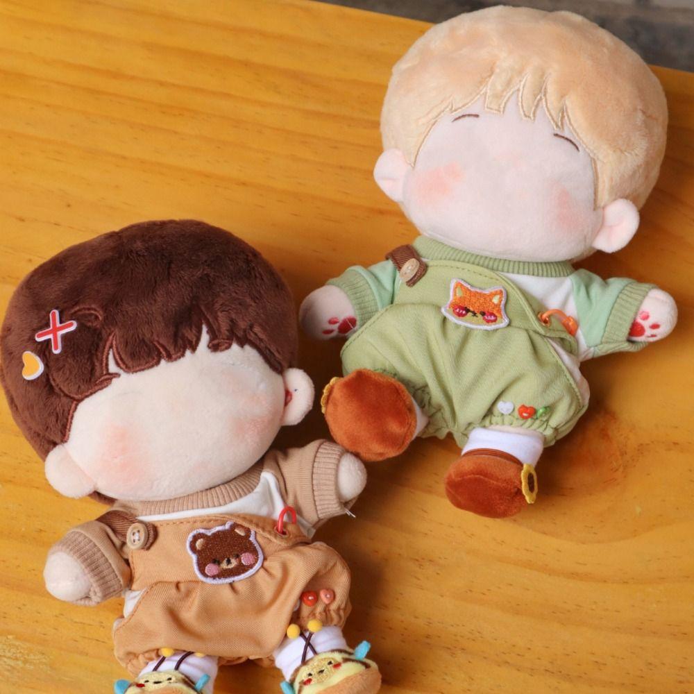 Game Cotton Stuffed 20cm Doll Clothes Suspender Pants T-shirt Trousers Suit Cartoon Animal Pattern