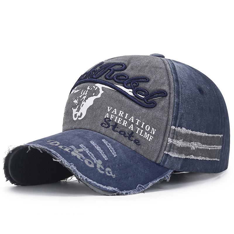 Бейсболка с покрытием, промытая, для весенних и осенних сезонов, с пятью частями, с регулировкой вспышки, поврежденная старая кепка от солнца, пятно от импортной торговли