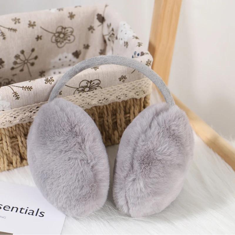 Winter Warm Earmuffs Soft Plush Ear Warmer for Women Men Fashion Solid Color Earflap Outdoor Cold Protection Ear-Muffs Ear Cover