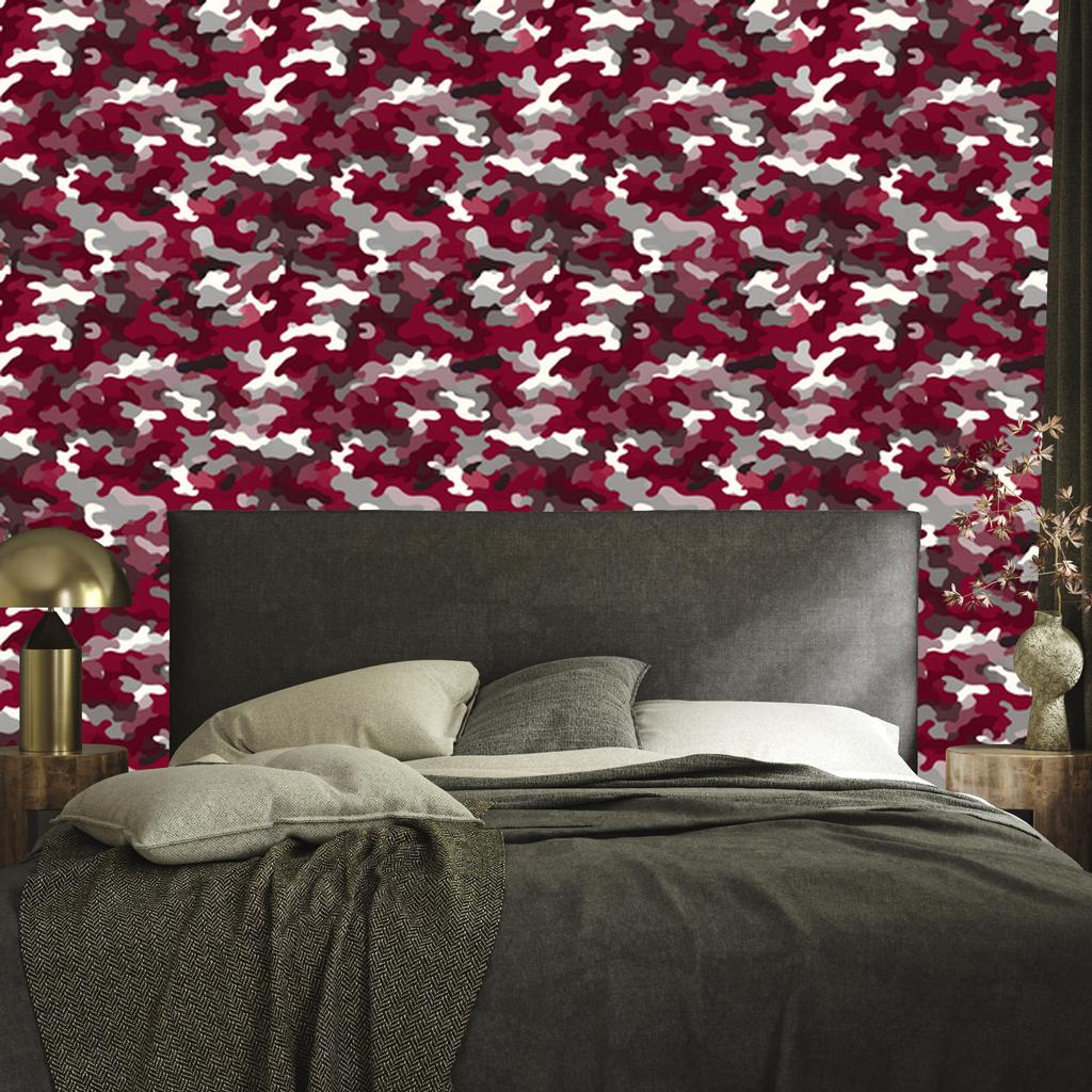 Pink and Burgundy Military Camouflage Wallpaper for Living Room and Bedroom 50x1000