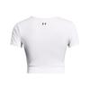 Under Armour Футболка Ua Motion Crossover Solid Logo Knot Design с круглым вырезом и коротким рукавом, женские топы, белый цвет 1383647-100