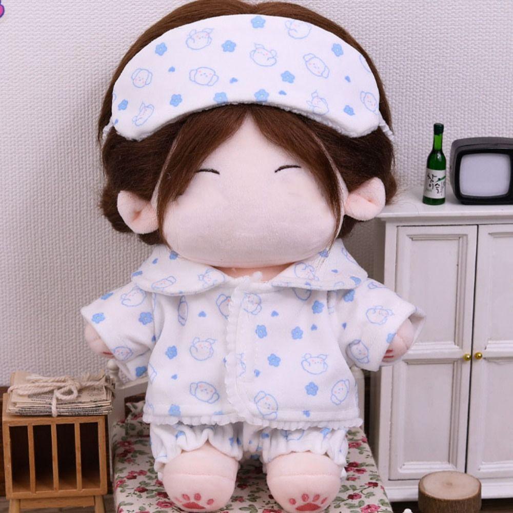 Cartoon Animal Star Doll Clothes 20cm Mini Blouse Pants Set Doll Pajamas Suit  Cotton Stuffed Doll