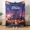 Custom Name "Castle Lights Night Sky" blanket for Couch & Bed, Plush Cozy Fuzzy Blanket Super Soft & Warm Blankets for Fall and Winter. 0908421