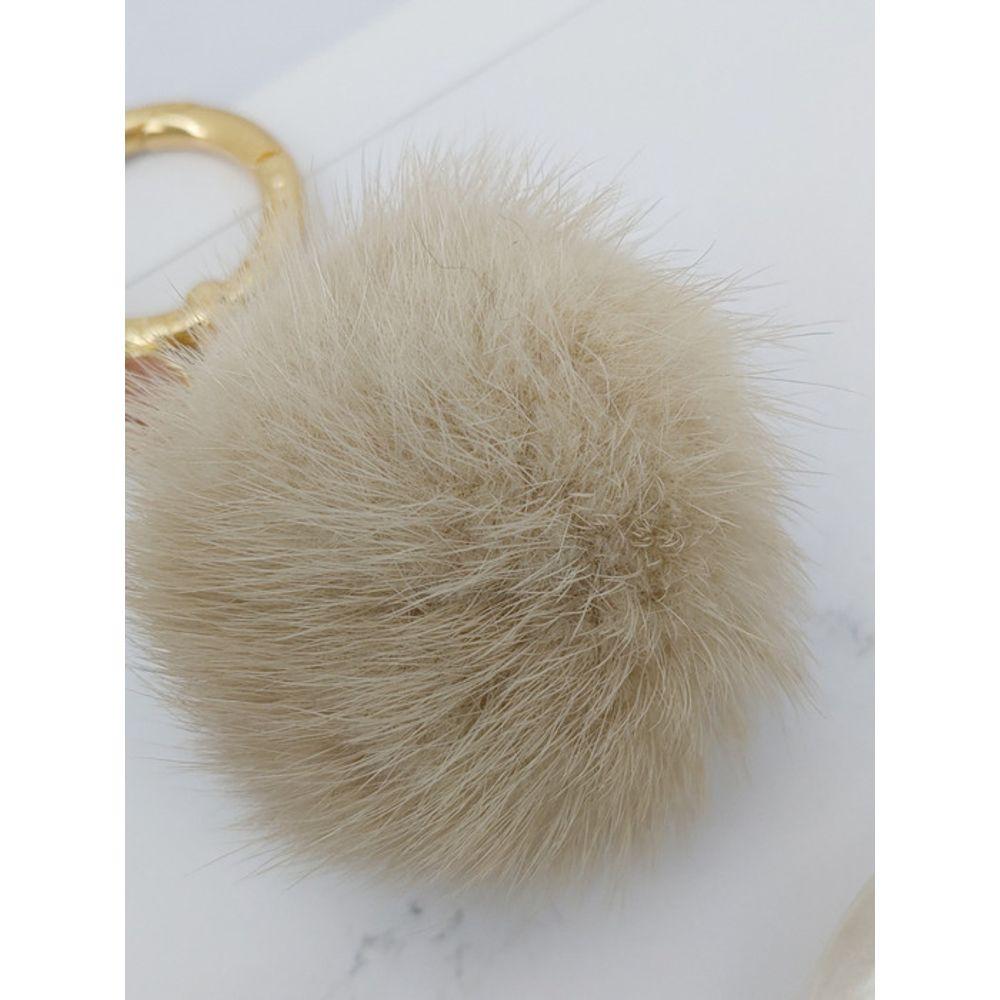 MAIA Mink Fur Keychain & Charm - Beige