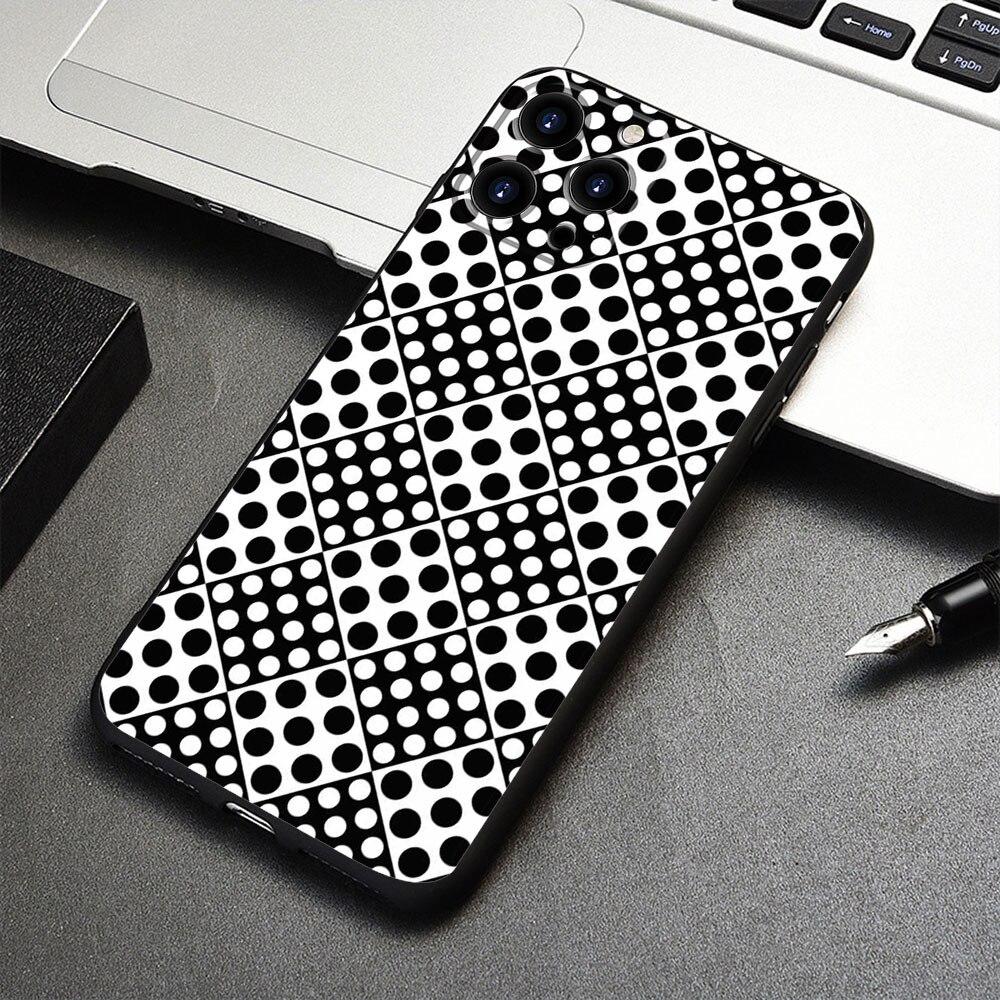Для iPhone 7 12 14 8 Plus XR 13 Pro Max X 11 XS 5 6S 6 SE2022 5S SE2 Mini смартфон черный и белый горошек чехол для телефона