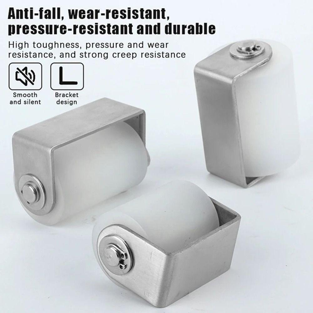 1Pcs 201 Stainless Steel Mobile Door Pulley Solid Ball Bearing Nylon Positioning Roller Rust Proof Wear Resistant
