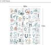 Kids Shower Curtain Cute Cartoon Alphabet Abc Sea Animal Blue Educational Ocean Bathroom Curtain Set Baby Boys Girls Bathcurta