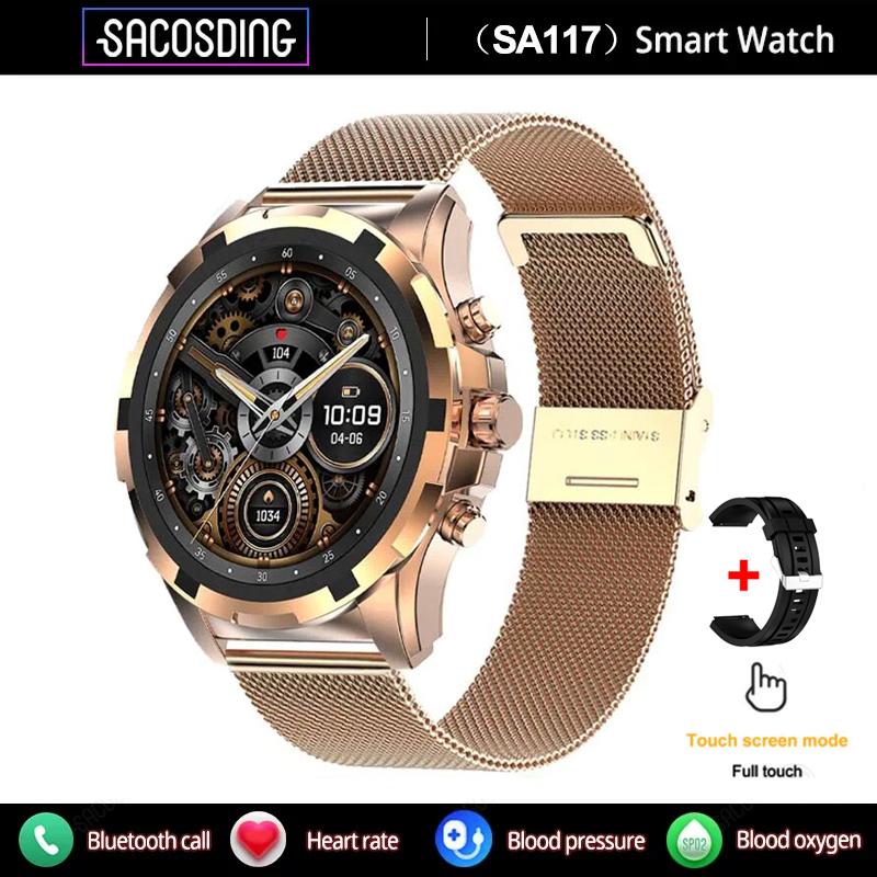 SACOSDING SA117 Smart Watch Always On Display NFC Bluetooth Call Voice Assistant 466*466 AMOLED Screen Sports Fitness Smartwatch