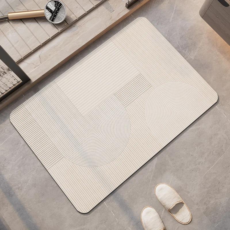 Diatomite Bath Mat Fast Dry Super Absorbent Non-Slip Floor Rug For Bathroom Shower Toilet Entryway Washable Home Decor
