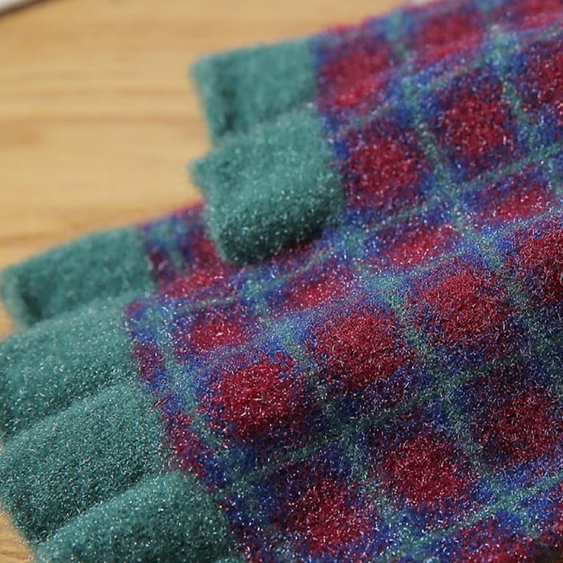 Female Checkerboard Winter Half-Finger Gloves Warm Half Open Finger Korean Version Student Writing Winter Typing Computer