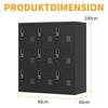 9-Door Metal Cabinets for Office, Gym, School & Home - Secure Storage Cabinet with Card Slot (Black), H 100 cm × B 90 cm × T 40 cm