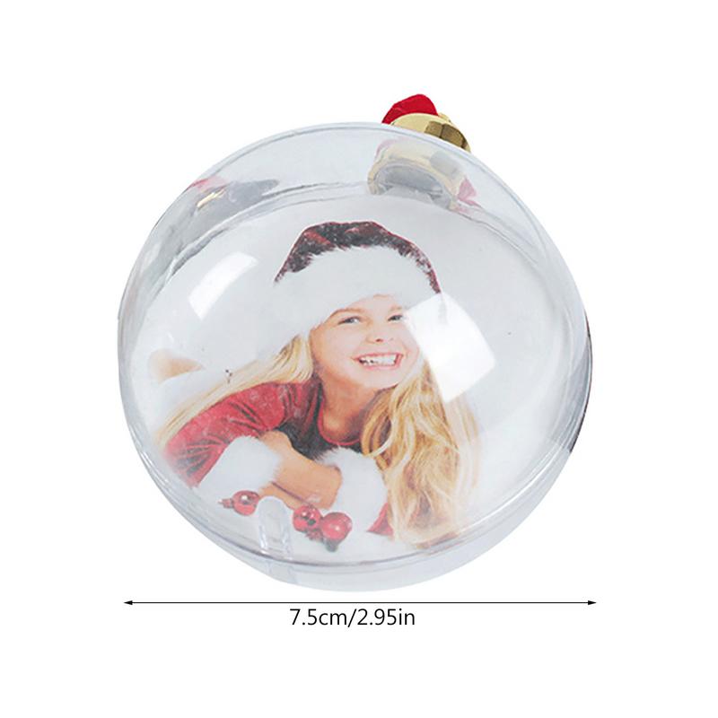 Christmas Photo Insert Ball Transparent Photo Ball Clip Festive Personalize Gift DIY Christmas Tree Pendant Decorations