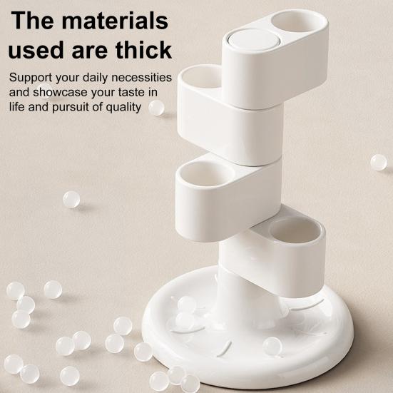 Подставка для зубных щеток, держатель для кистей для макияжа с противоскользящим основанием, вращающаяся на 360 градусов, подставка для хранения зубных щеток в ванной комнате.