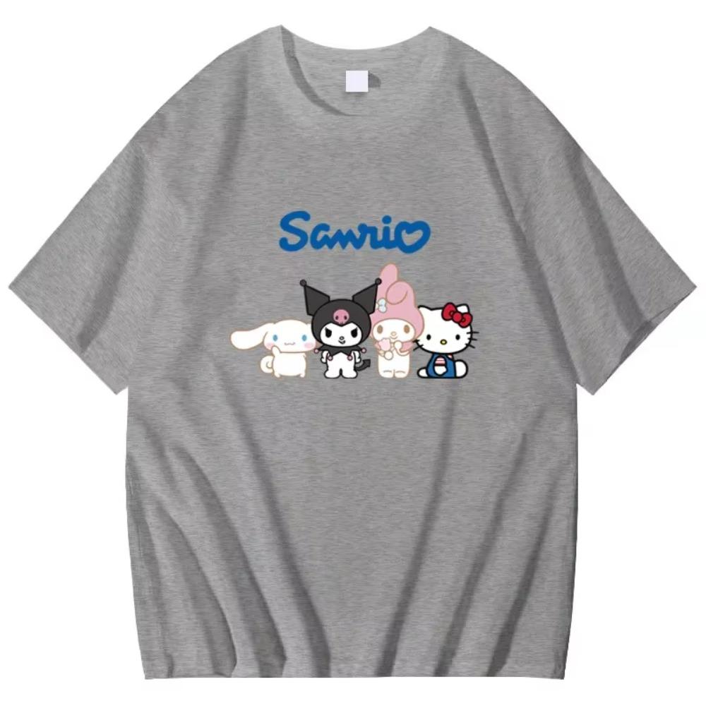 Летняя новая женская футболка Hello Kitty, милая футболка с буквенным принтом, хлопковая, модная повседневная, с коротким рукавом.