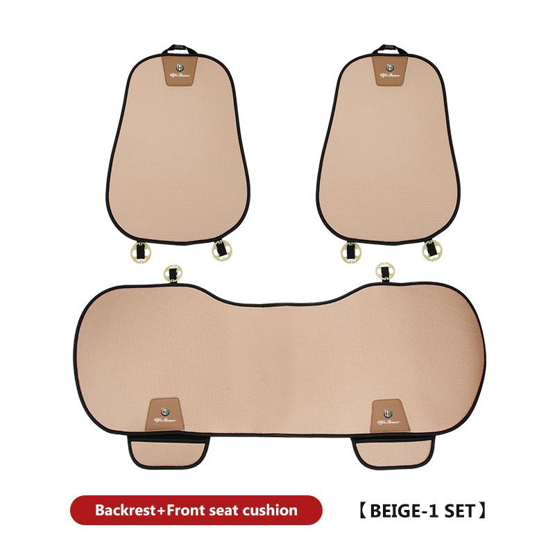 Car Logo Ice Silk Seat Cushion Backrest Pad Waist Protector Mat For Alfa Romeo 159 Giulietta Giulia 147 Mito 156 159 166 GTNC7
