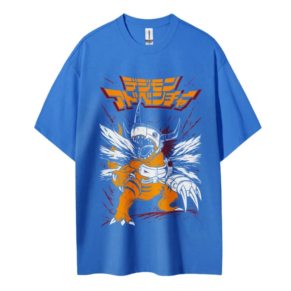 Digimon Cotton Unisex Round Neck Anime TShirt Mens and Womens Boys and Girls Summer Fashion Breathable Street TShirt