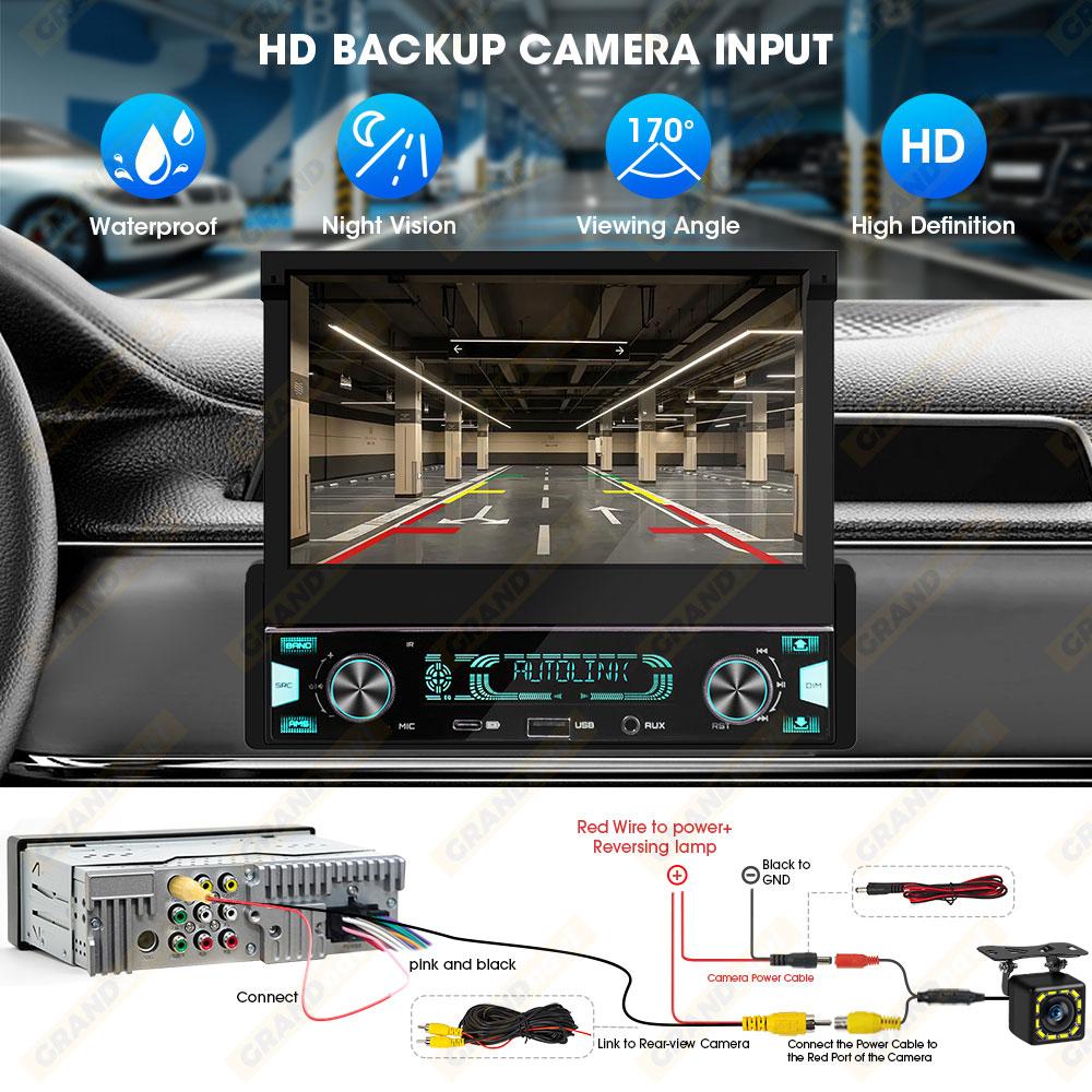 1DIN 7-дюймовый MP5 Автомагнитола FM AM RDS Автоматически выдвижной IPS Сенсорный экран Беспроводной CarPlay Android Auto Автомобильная стереосистема GPS