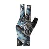 Professional 3-Finger Pool Cue Glove Men Women Anti-Slip Ice Silk Half-Finger Punk Style With Dragon Graphic