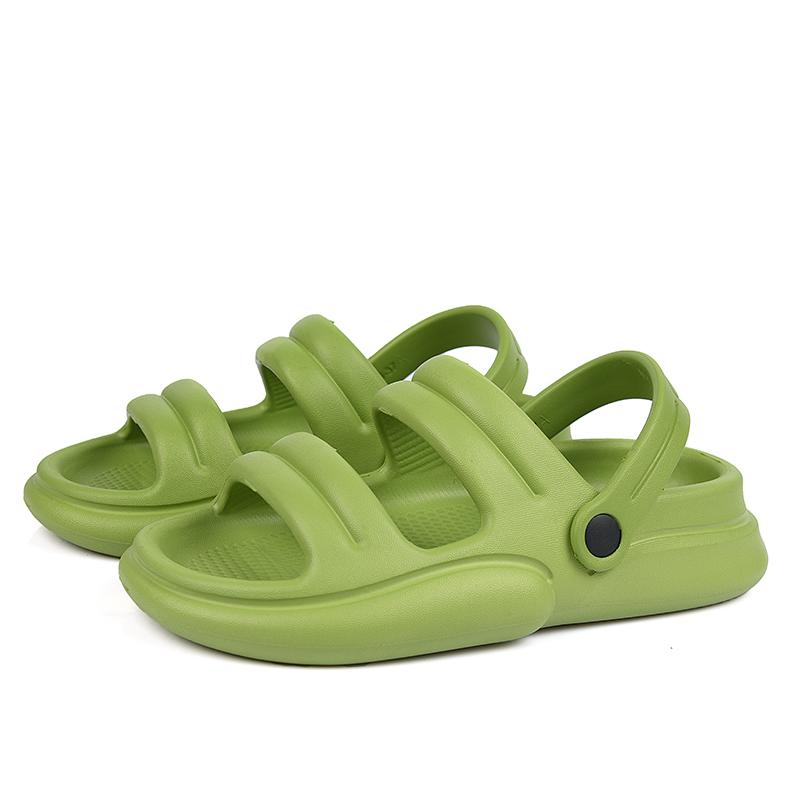 Модные зеленые крутые мужские тапочки летние женские сандалии пара домашние тапочки нескользящие дышащие обувь на толстой подошве для улицы с мягкой подошвой сандалии