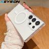 KEYSION Кристально-прозрачный чехол для беспроводной магнитной зарядки Magsafe для Samsung Galaxy S25 Ultra S25+ S24 FE, жесткий чехол