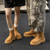 Зима новые ботинки Мартин мужские и женские одинаковые высокие парные ботинки боковая молния увеличение высоты ботинки Челси 5029-J