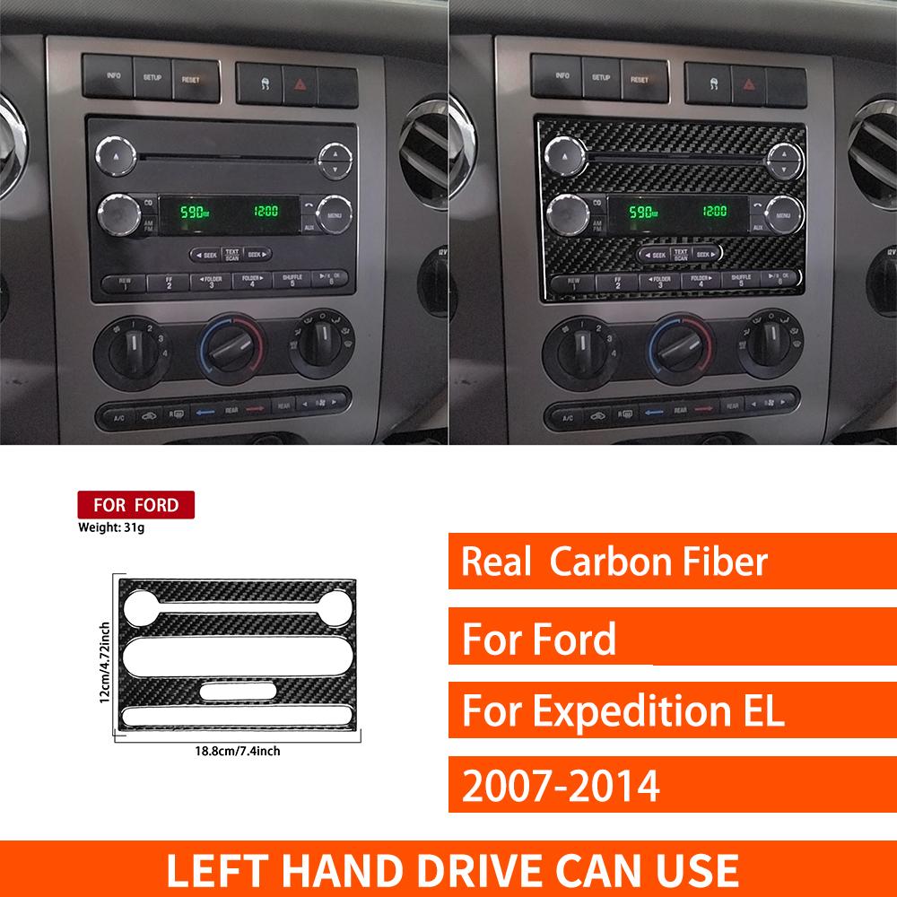 For Ford Expedition 2007-2014 Real Carbon Fiber Stickers Centre Radio AC CD Gear Shift Door Panel Car Accessories Decorative