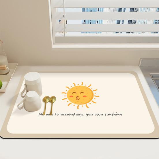 Коврик для сушки посуды Yousheng, коврик для кофе, супервпитывающий коврик для сушки посуды, легко чистящийся прямоугольный коврик для сушки кухонной стойки