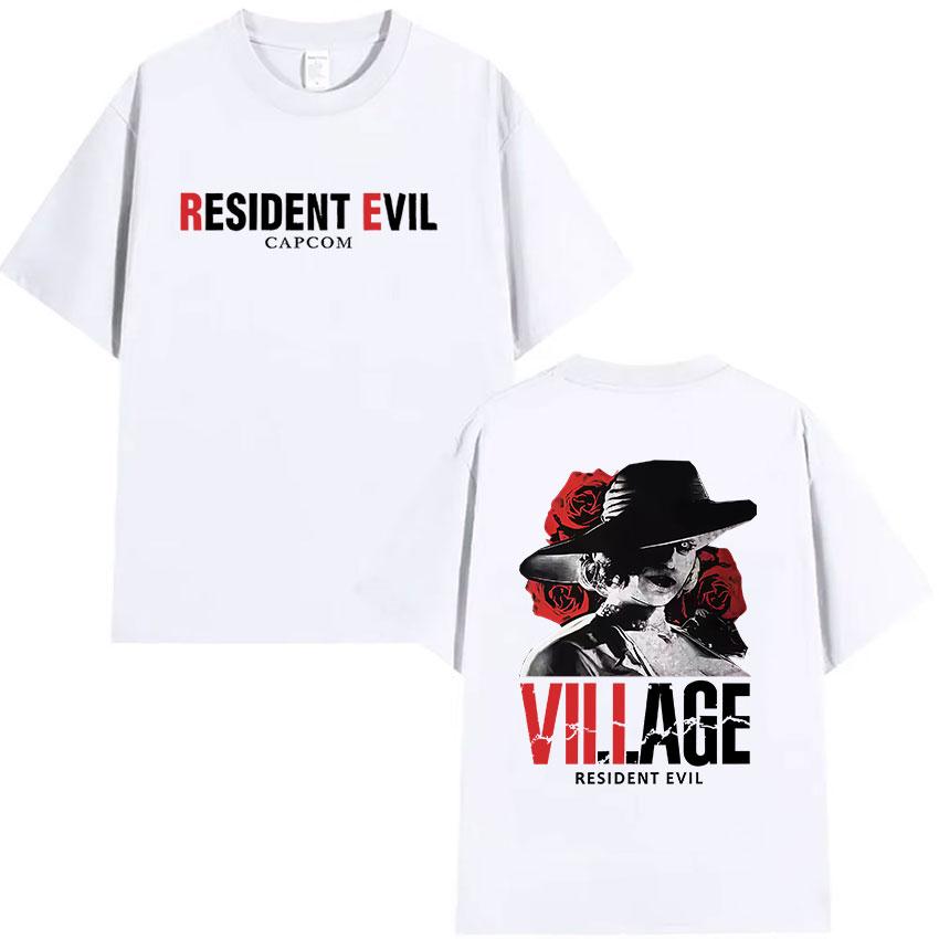 Горячая игра Resident Evil Мерч Футболки Мужские Женские Винтажные Высокое Качество Модная Футболка Летняя Хлопковая Оверсайз Футболки Streetwear