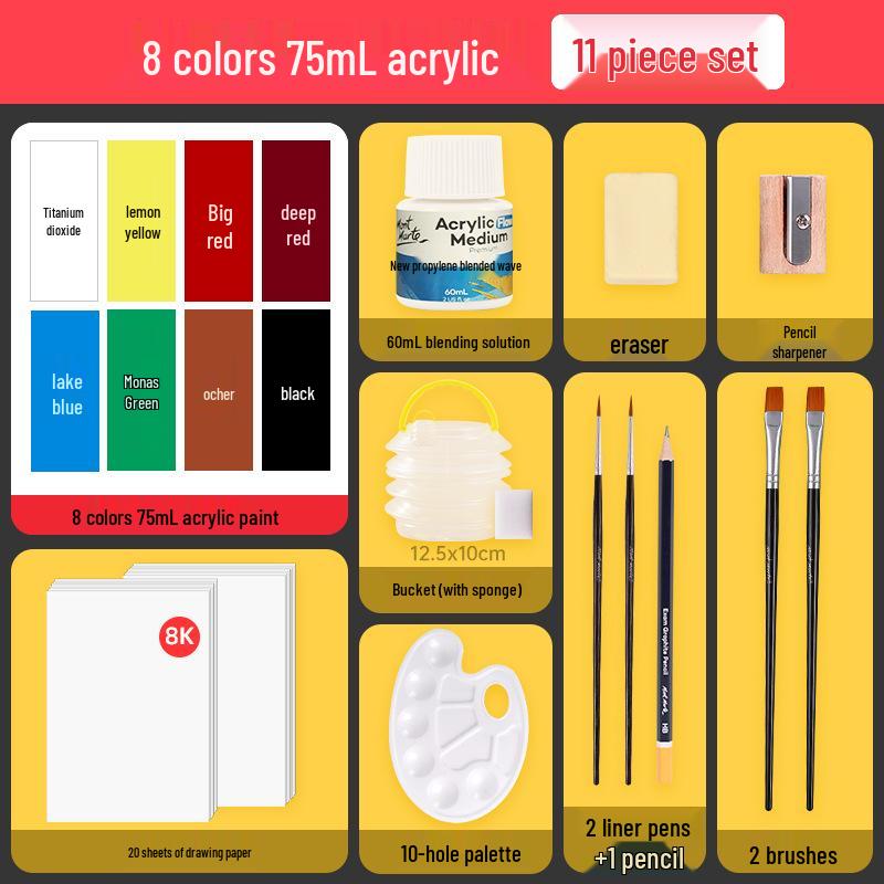 Montmartre 75ml Waterproof Non-Fading Acrylic Paint Set: Perfect for Children’s Textiles and Art Projects, Sunscreen Formula