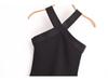 2025 Spring Women's European & American Style Stretch Halter Neck Sleeveless Short Dress