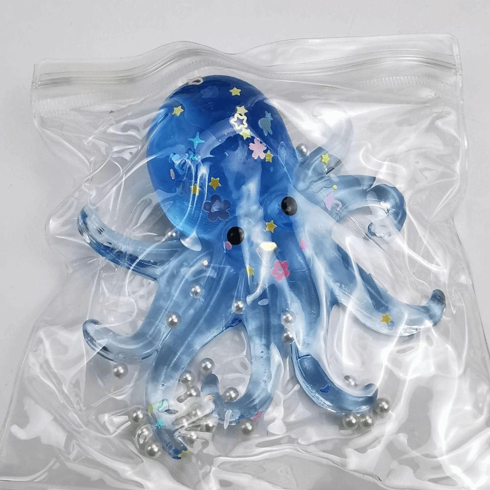 Sugar Filled Glitter Octopus Squishy Simulation Stress Relief Toy For Stress Anxiety Relief