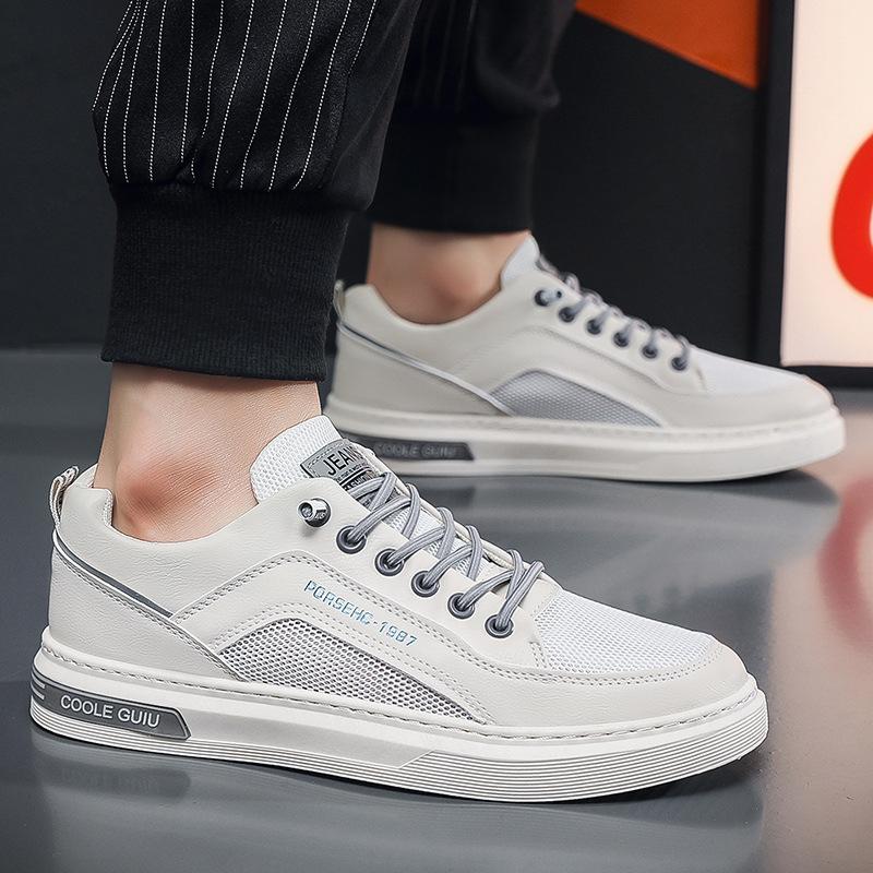 Летние мягкие кожаные ленивые туфли повседневные универсальные легкие дышащие спортивные туфли низкие мужские модные кроссовки мокасины мужские
