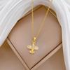 Zircon Airplane Plane Pendant Necklaces for Women Girls Stainless Steel Chain Jewelry Accessories Birthday Christmas Gifts