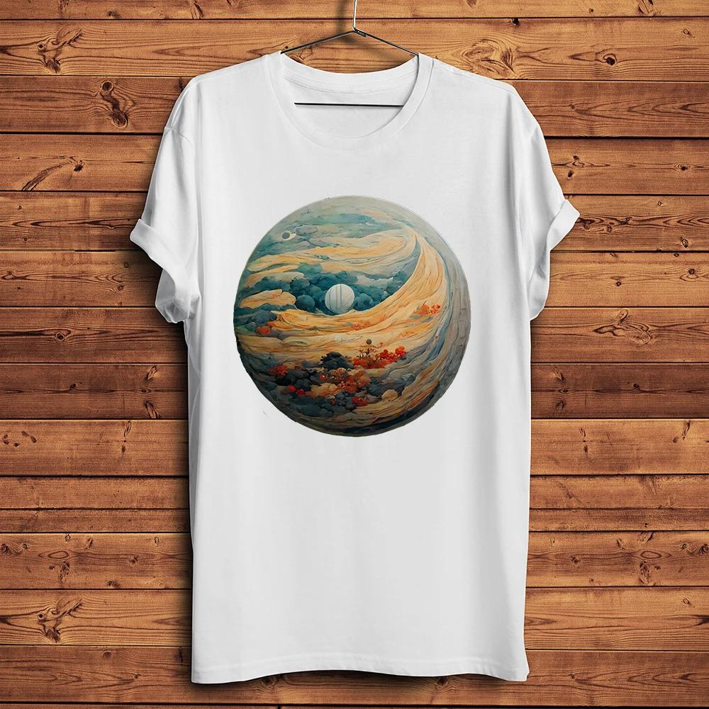 Futuristic Planet Funny Vintage TShirt,Men Homme O-neck Casual Short Sleeve Unisex T Shirt,Stre