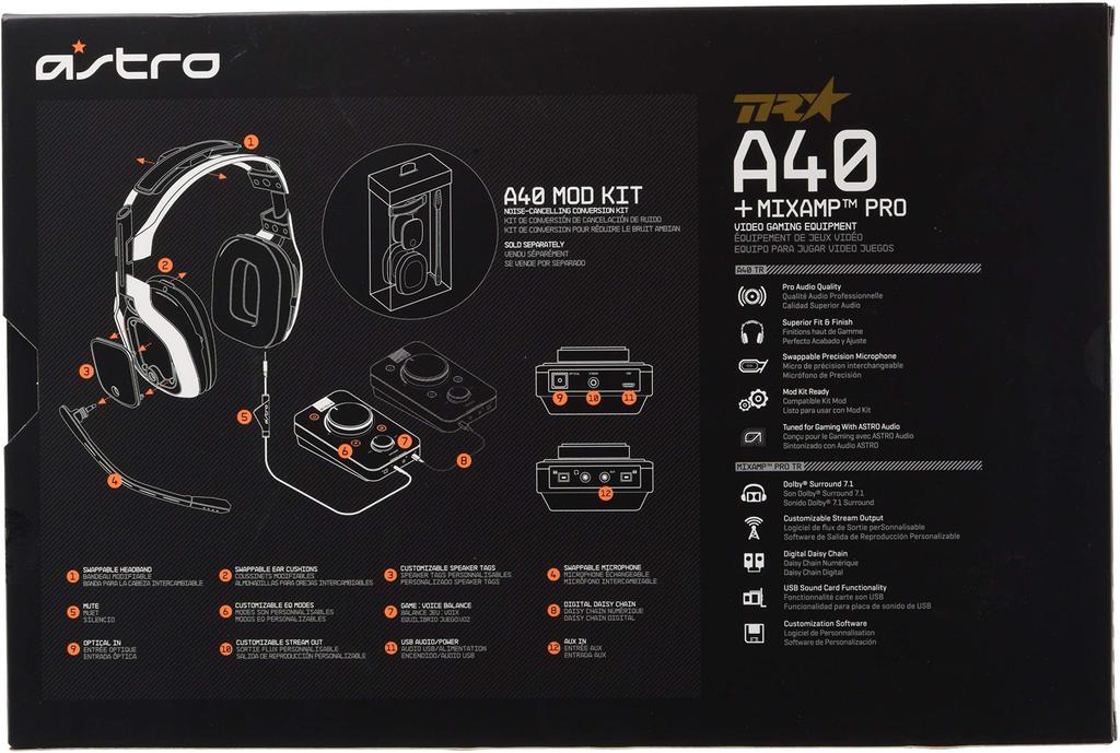 Astro Gaming A40 TR MIXAMP Pro TR Astro Gaming Wired Surround Sound Gaming Headset Compatible with + PC/PS4/PS3 [Item]