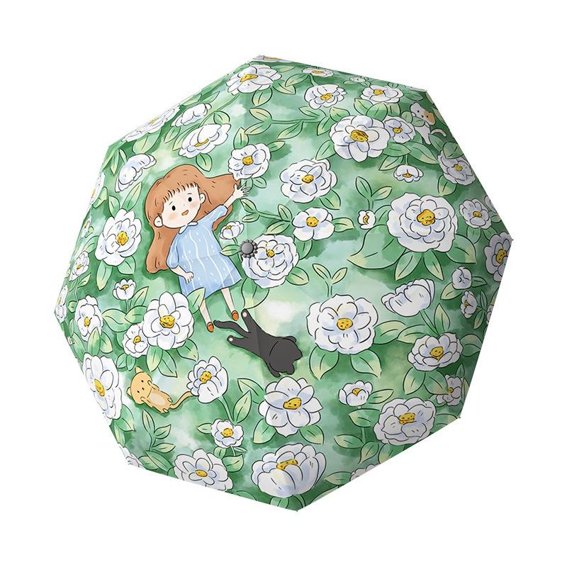 High-value Cartoon Vinyl Umbrella Full Version Digital Mushroom Umbrella Folding Umbrella Large and Oversized