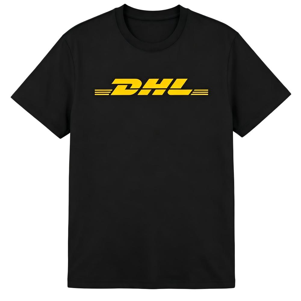 Yellow DHL Logo Courier Graphic Print T-Shirt