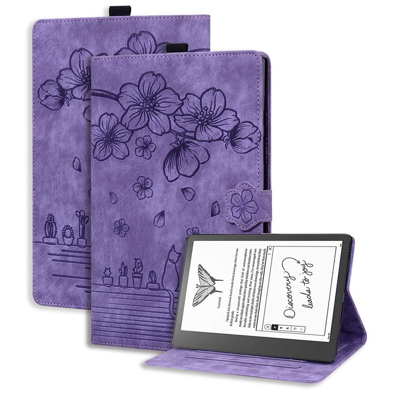 Чехол для планшета Kindle Scribe Cover 10.2 дюйма, тисненый, из ПУ-кожи, с внутренним TPU-держателем, чехол-кошелек для Funda Kindle Scribe Case Coque