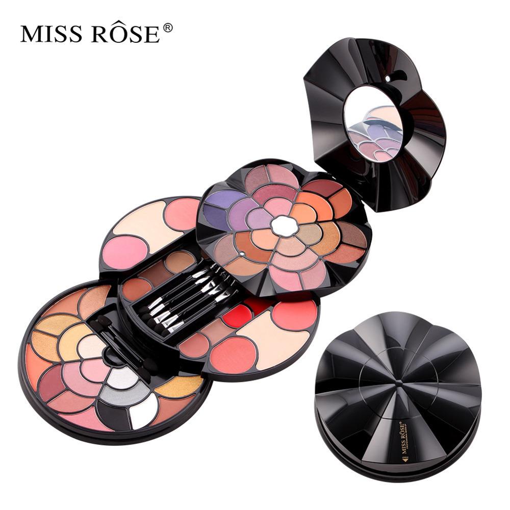 MISS ROSE 64-in-1 Exquisite Girl Set Floral Makeup Case All-in-one Makeup Kits Professional Makeup Eyebrow Powder Eye Shadow Lipstick