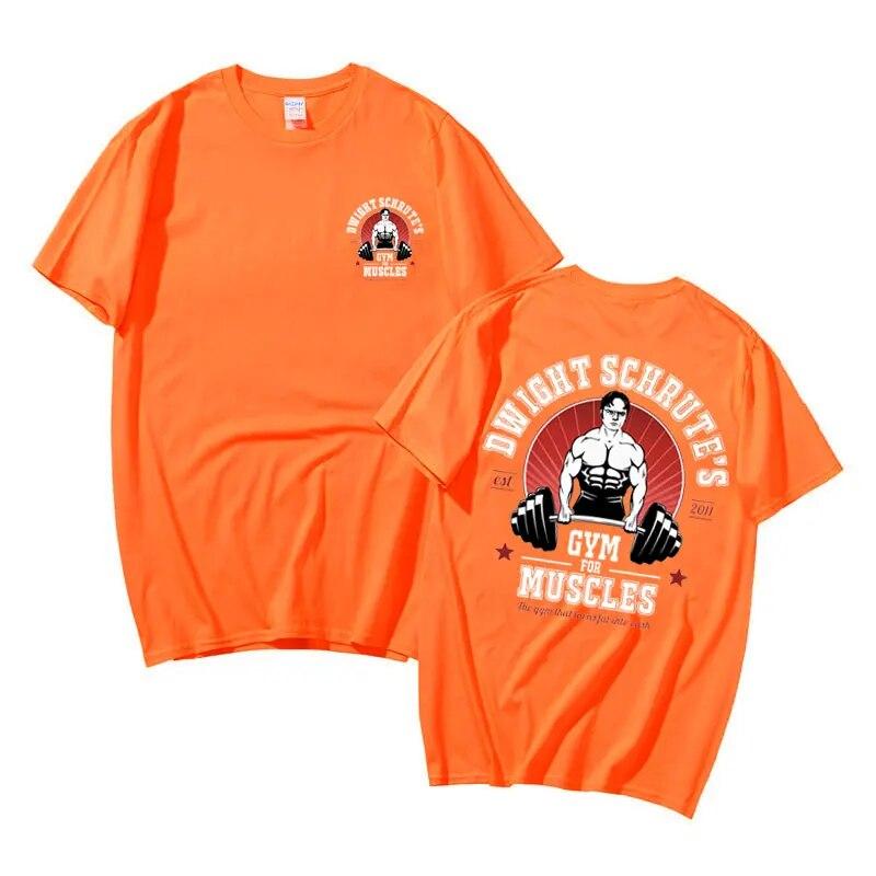 Powerhouse Gym Geek Dwight Schrute S Gym for Muscles Двухсторонняя футболка с принтом Унисекс Женская футболка Harajuku Футболки унисекс из хлопка