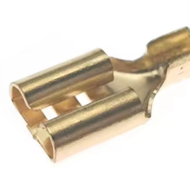 A25F-Для проводов 22-16 AWG 0,5 мм²-1,5 мм² Соединители 6,3 мм Разъемная клемма-лопатка Обжимная 100 комплектов Электрическая гильза Соединитель для обмотки проводов