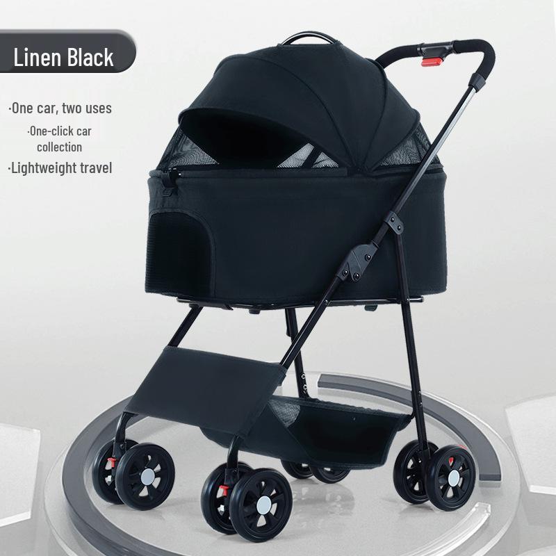 Lightweight Pet Stroller: Foldable, Detachable for Small Dogs & Cats - Ideal for Outdoor Use